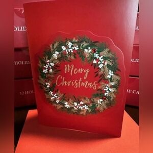 Christmas 3D Wreath 12 Cards and Envelopes  New